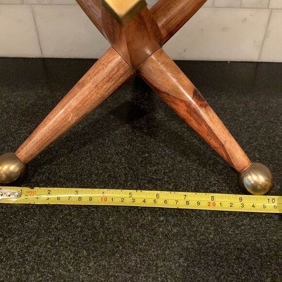 Two Wood & Brass Atomic MCM Style Jacks - Shelf Décor Bookends Home Accent - Picture 8 of 9